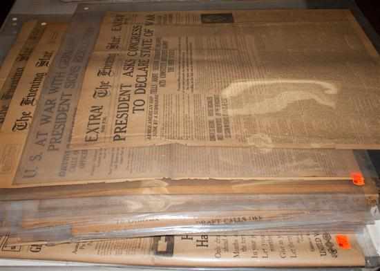 Appraisal: American Historic Newspapers A selection of items principally Washington DC