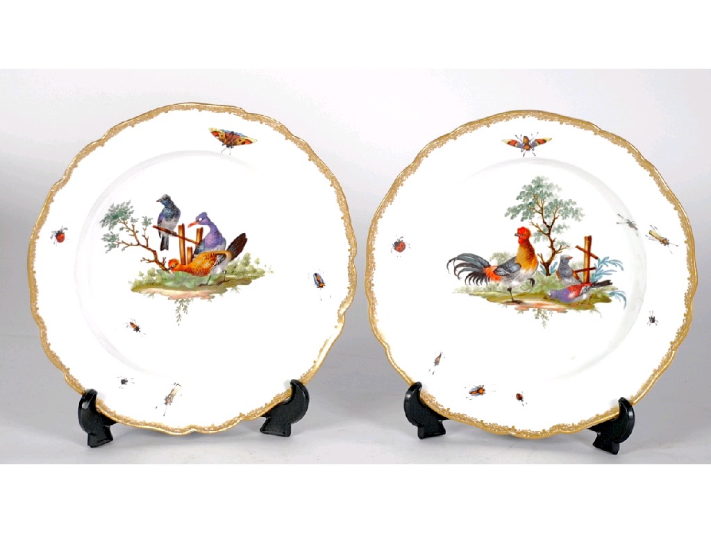 Appraisal: PAIR OF LATE EIGHTEENTH CENTURY HAND PAINTED MEISSEN PORCELAIN SOUP