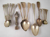 Appraisal: Silver spoons including a set of eight continental apostle spoons