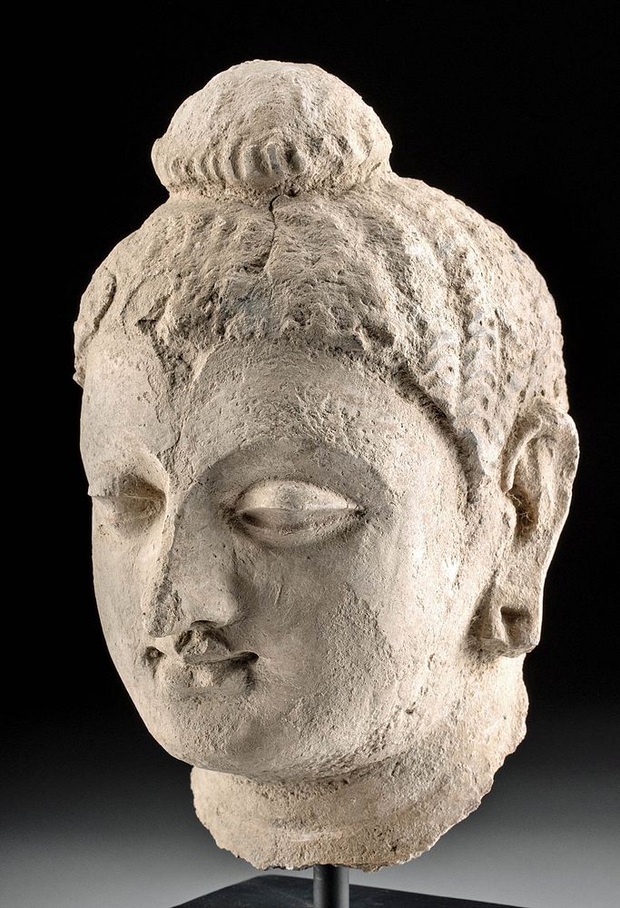 Appraisal: Fine Gandharan Stucco Head Northwest Pakistan ancient region of Gandhara