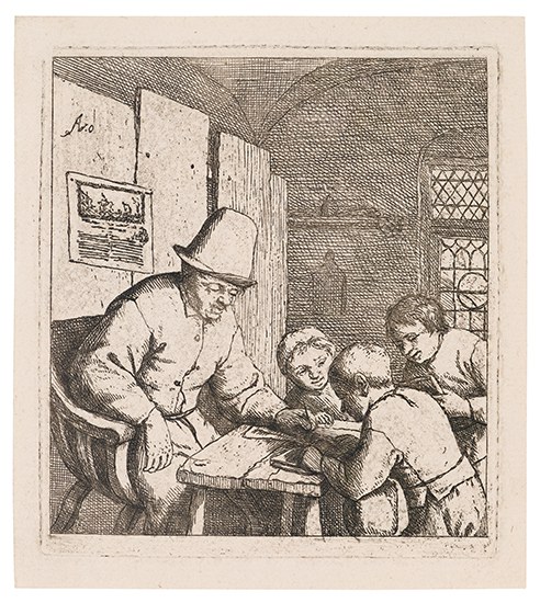 Appraisal: ADRIAEN VAN OSTADE The Schoolmaster Etching circa - x mm