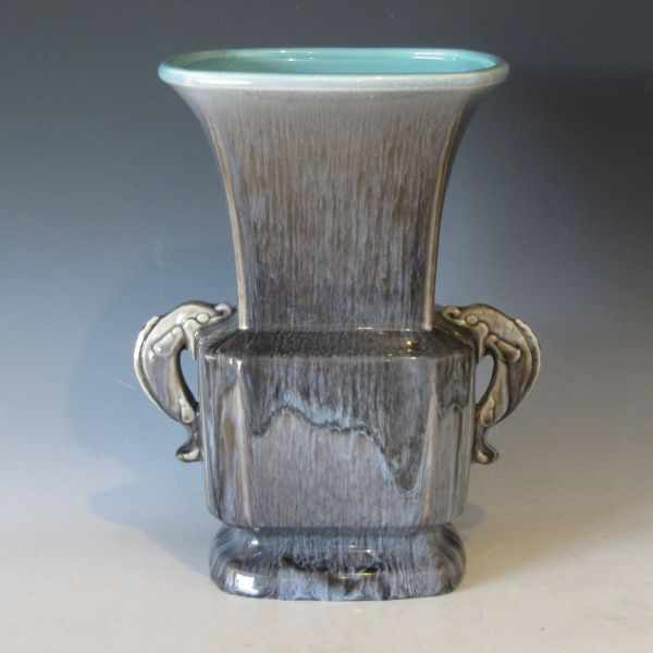 Appraisal: Rookwood vase from with fish handles variegated gray gloss exterior