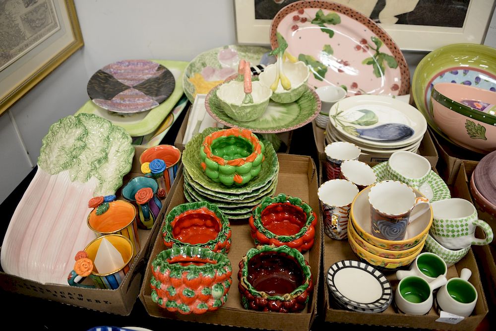 Appraisal: Six tray lots of pottery hand painted pottery and ceramics