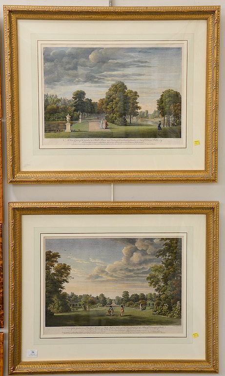 Appraisal: Pair of William Woollett hand colored engravings including A View