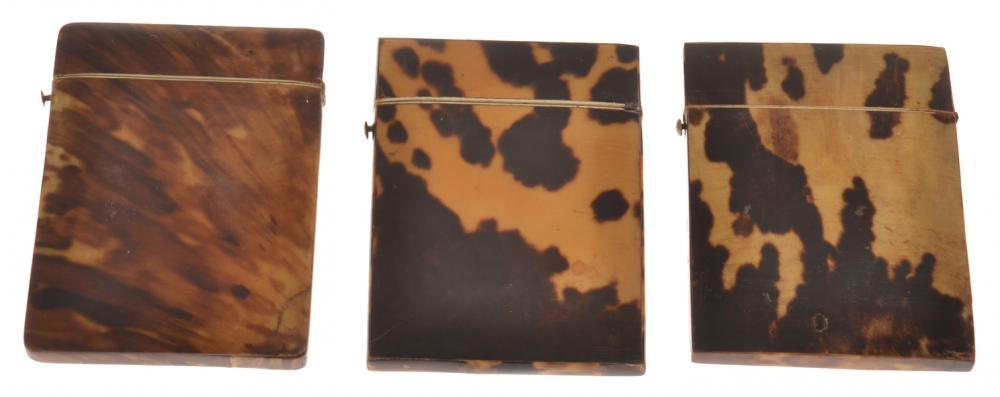 Appraisal: THREE TORTOISE SHELL CARD CASES