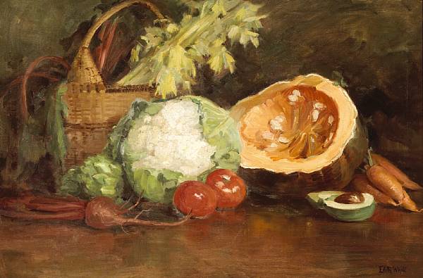 Appraisal: n a Edith White American - Still Life with Vegetables