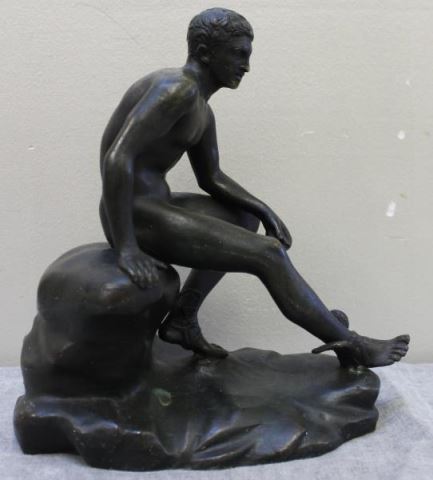 Appraisal: Classical Patinated Bronze Figure From a Bronxville NY home Dimensions