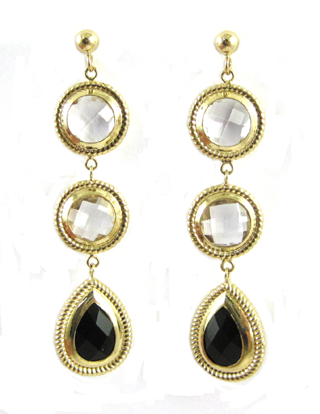 Appraisal: PAIR OF FOURTEEN KARAT GOLD DANGLE EARRINGS each measuring approximately