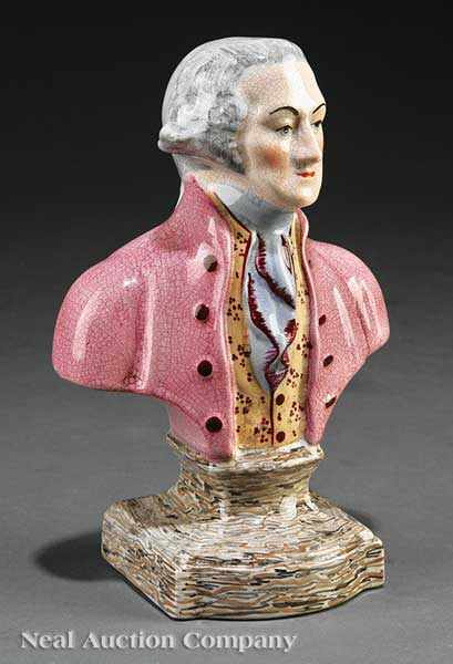 Appraisal: A Staffordshire Bust of George Washington c height in width