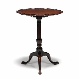 Appraisal: George II Chippendale Pie Crust Tilt Top Candlestand circa mahogany