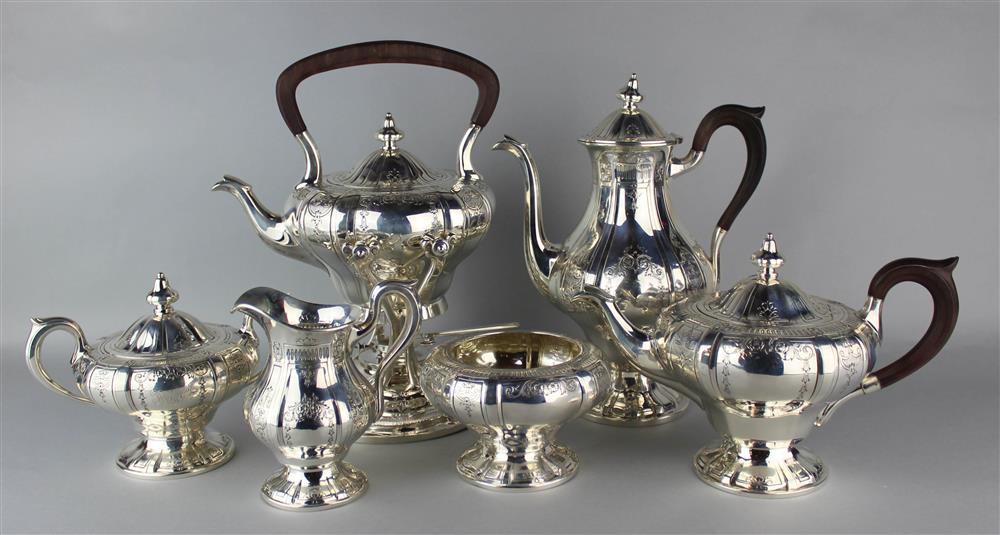 Appraisal: J E CALDWELL CO VIRGINIA PATTERN SILVER TEA AND COFFEE