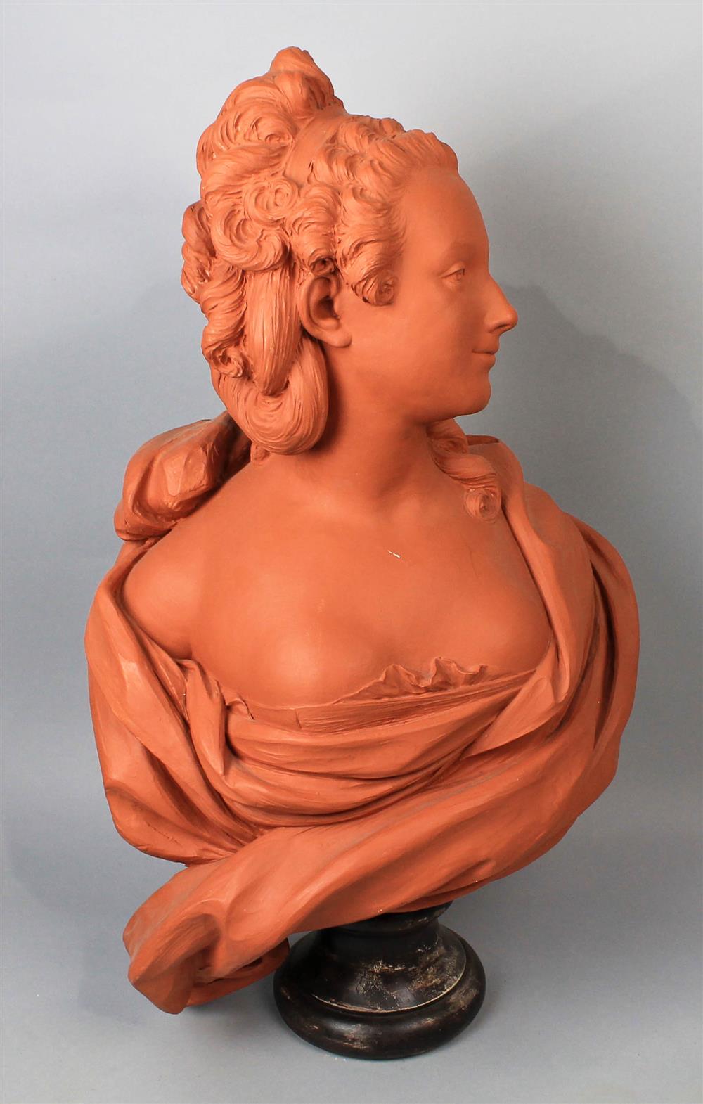 Appraisal: PAINTED PLASTER BUST OF A WOMAN - h w in