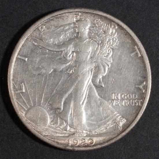 Appraisal: Three United States walking Liberty type silver half dollars AU-