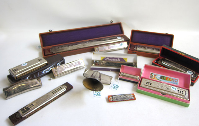 Appraisal: COLLECTION OF FOURTEEN HARMONICAS M Hohner Marine Band Echo tremolo