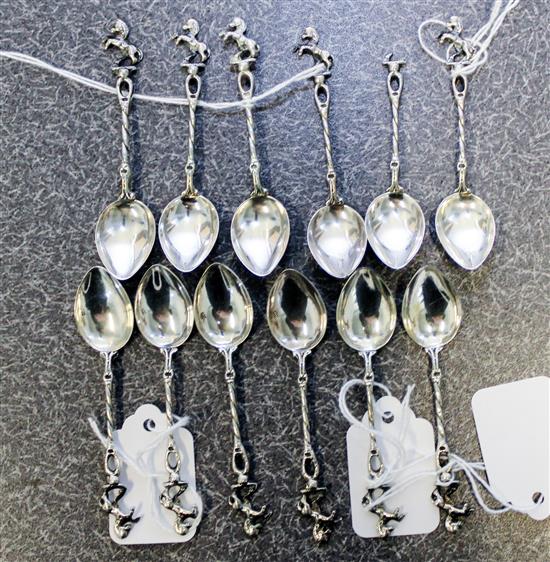 Appraisal: Sale Lot A Set of Twelve Continental Silver Coffee Spoons