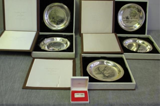 Appraisal: STERLING Franklin Mint Sterling Silver Plates Accompaneid by one Franklin