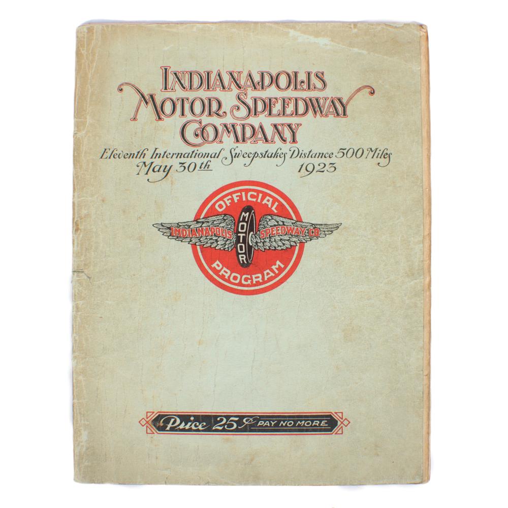 Appraisal: INDIANAPOLIS RACE PROGRAM H X W Indianapolis Race Program Indianapolis