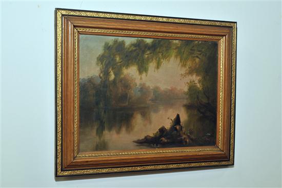 Appraisal: MARSH LANDSCAPE PAINTING AFTER C T WEBER CINCINNATI OHIO TH