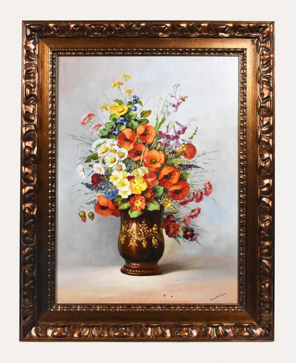 Appraisal: DENES MESTERHAZY HUNGARIAN TH CENT PAINTINGStill Life of Flowers in