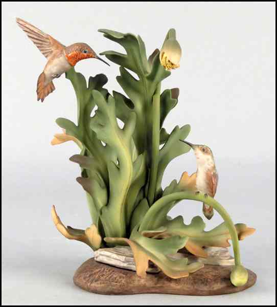 Appraisal: BOEHM BISQUE PORCELAIN ROFOUS HUMMINGBIRDS H '' W '' D