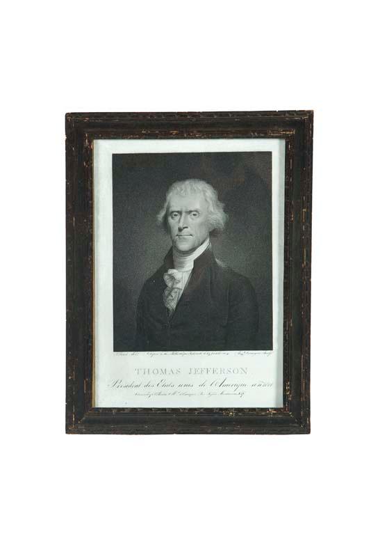 Appraisal: PORTRAIT OF THOMAS JEFFERSON Engraving on wove paper engraved and