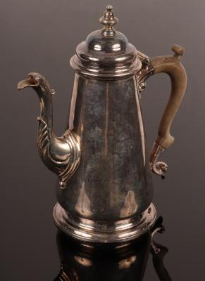 Appraisal: A George II silver coffee pot John Payne London with