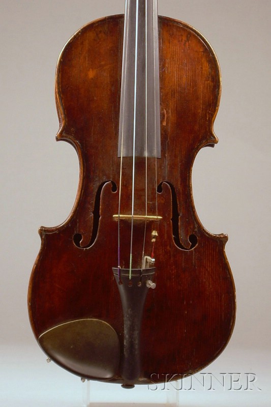 Appraisal: Tyrolean Violin c labeled GEORGE KLOZ IN MITTENWALD length of