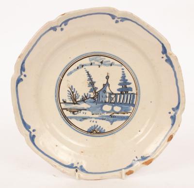 Appraisal: An early th Century Dutch blue and white plate decorated