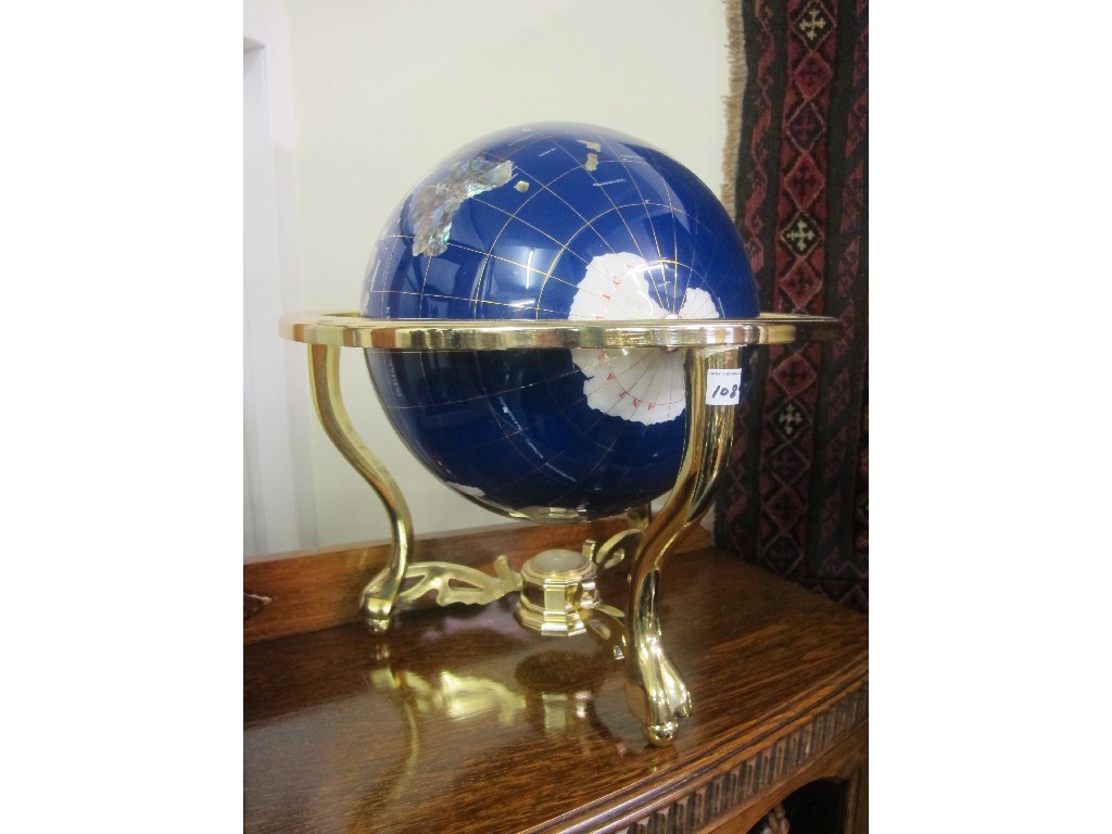 Appraisal: Modern gem-set world globe