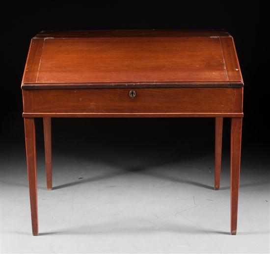 Appraisal: Federal walnut slant-front clerk's desk circa fitted interior sitting on