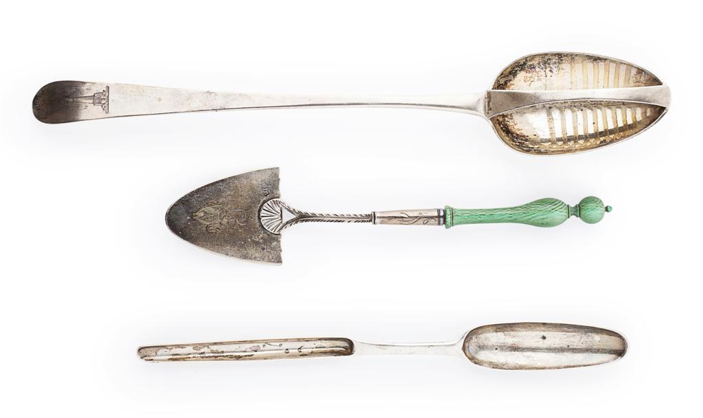 Appraisal: A group of three Georgian Irish silver pieces of flatware