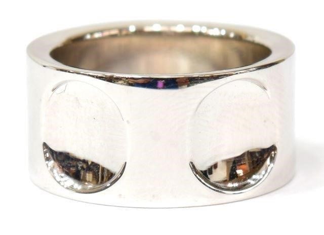 Appraisal: Louis Vuitton kt white gold Empreinte wide band ring having