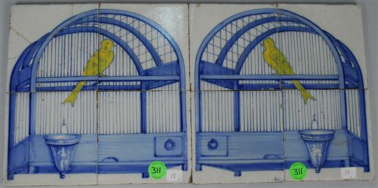 Appraisal: TWO DELFT FOUR TILE PICTURES th century each picture comprised