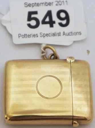 Appraisal: Carat Gold Vesta Case weight g