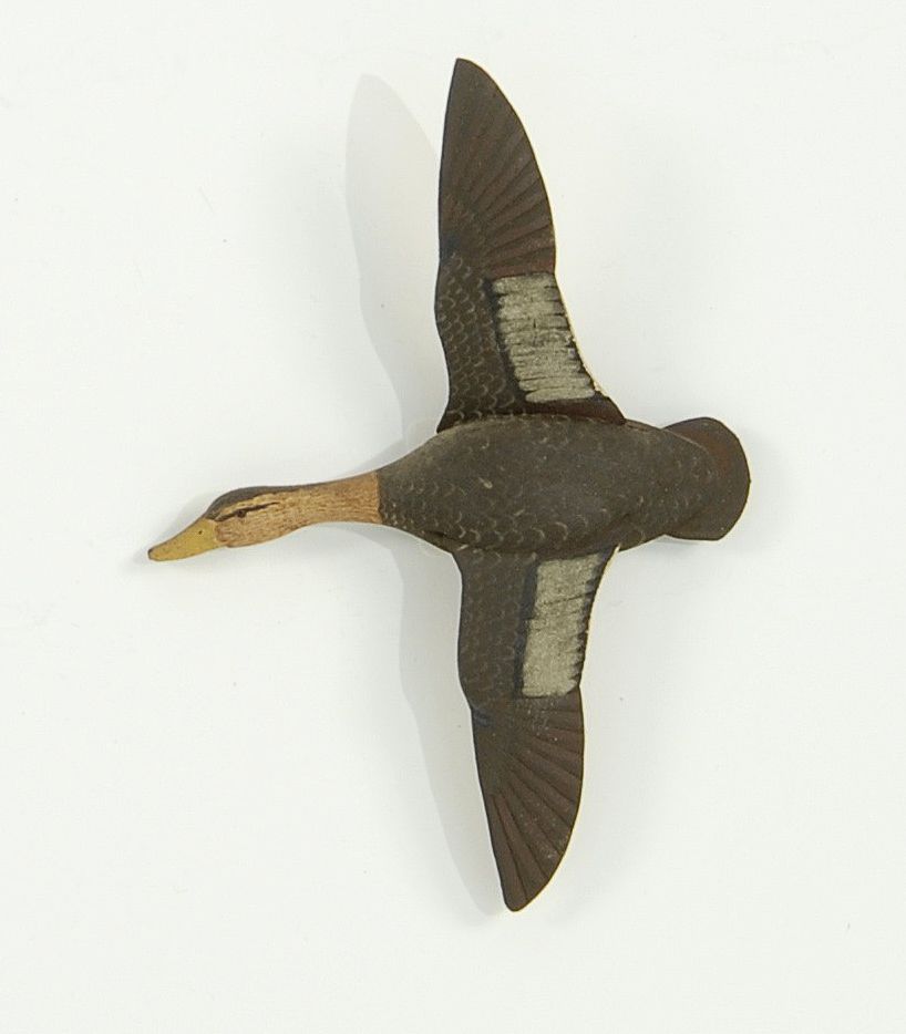 Appraisal: MINIATURE BLACK DUCK In flying form By A J Dando