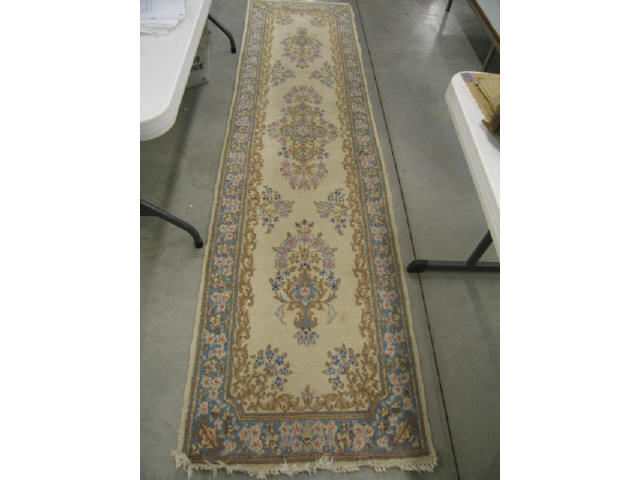 Appraisal: Kerman Persian Handmade Runner soft pastel floral on ivory field