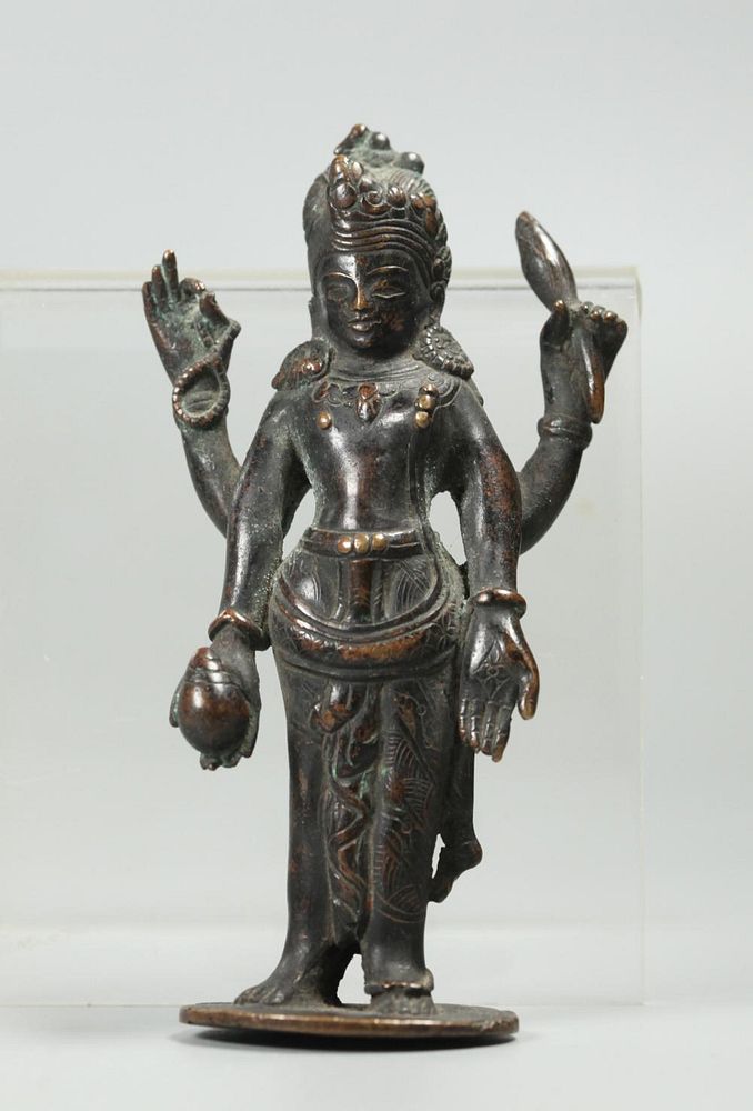 Appraisal: Tibetan bronze Buddha possibly th c in H Notice to