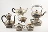 Appraisal: TEA SET - Six piece Continental marked silver plate tea