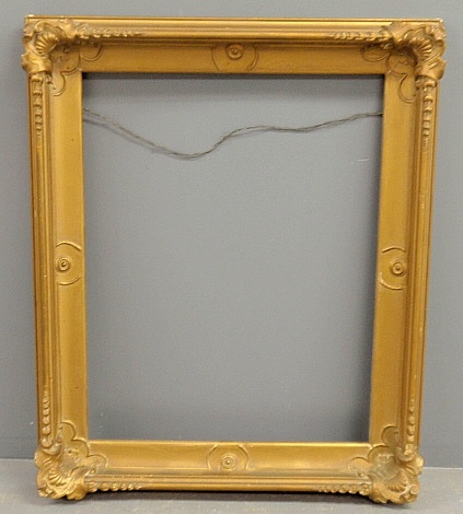 Appraisal: - Large carved gilt frame h x w inside dimensions