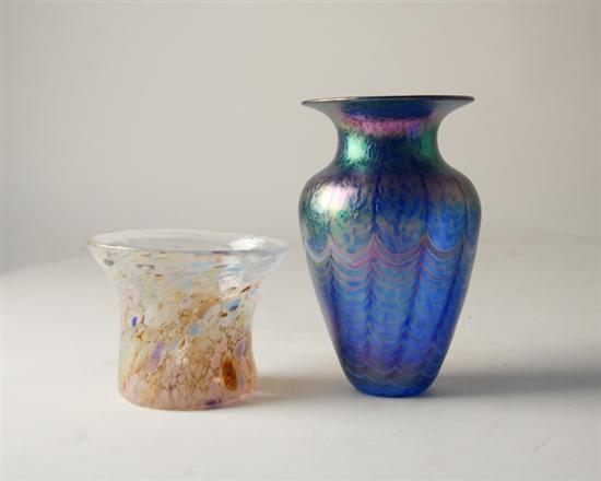 Appraisal: Two Art Glass Vases One by Robert Held one clear