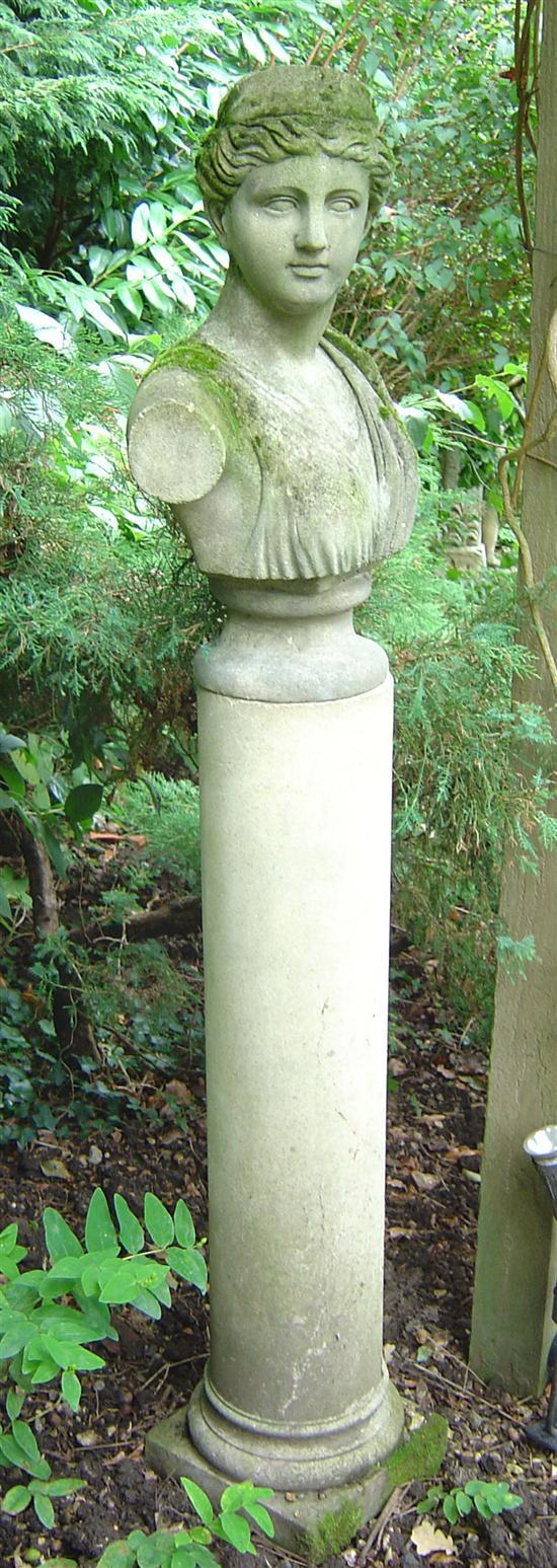 Appraisal: Composition garden statue after the antique female figure head and