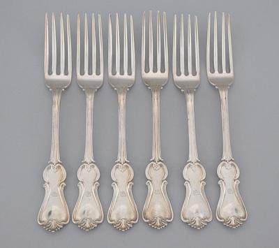 Appraisal: A Lot of Six Coin Silver Forks by Mulford Wendell