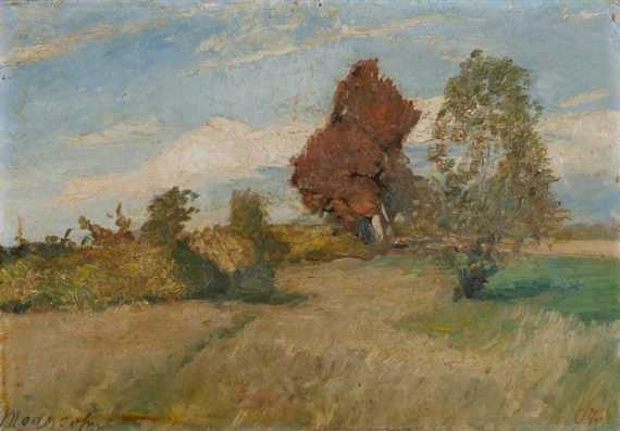 Appraisal: MODERSOHN OTTO Soest - Fischerhude Landscape with two trees Circa