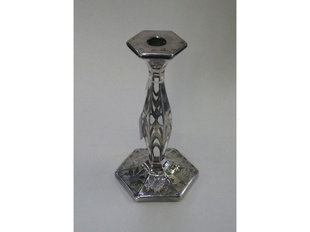 Appraisal: Silver plate overlaid candl