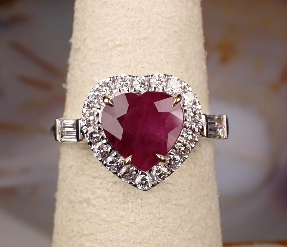 Appraisal: GIA CERTIFIED RUBY AND EIGHTEEN KARAT GOLD RING The k