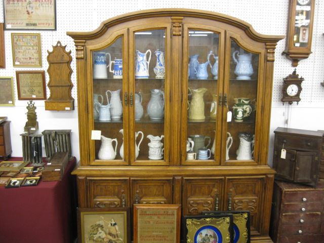 Appraisal: China Cabinet glass door nice large display