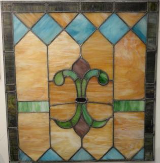 Appraisal: Two Victorian stained glass windows x x Two Victorian stained