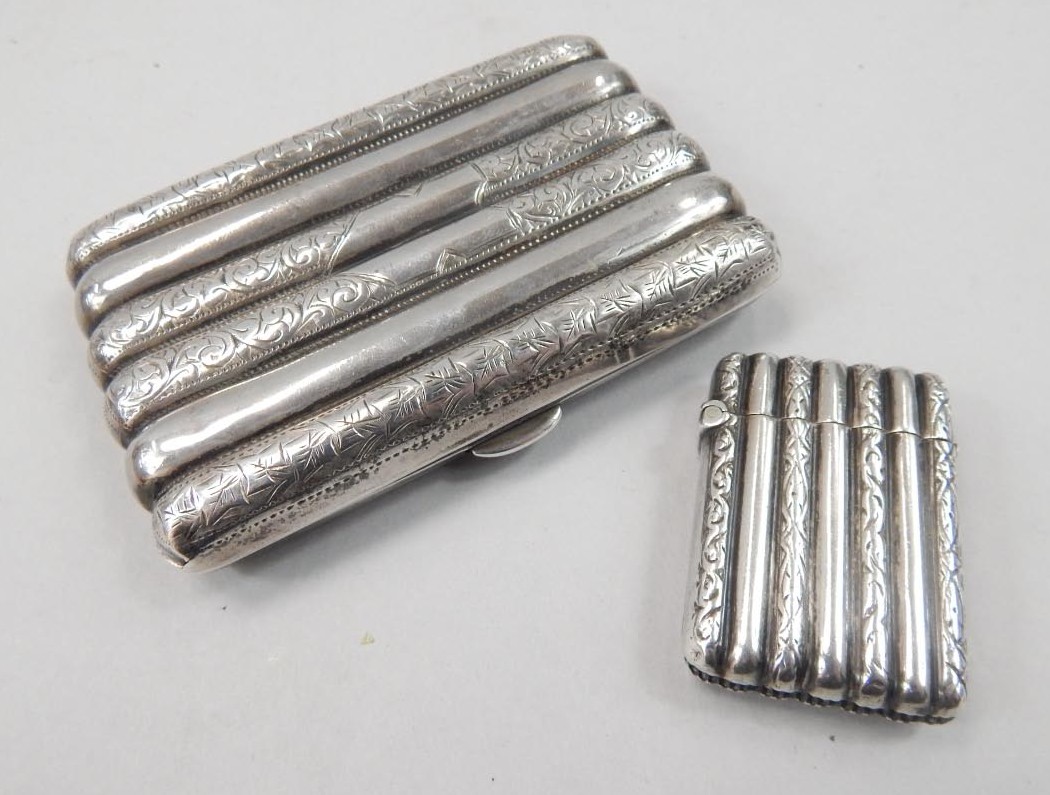 Appraisal: Two items of small silver to include a cigarette case