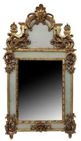 Appraisal: French Regence style giltwood wall mirror th c having large