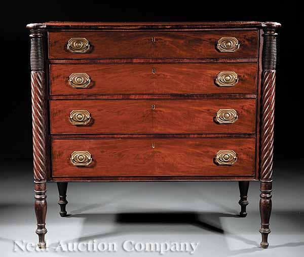 Appraisal: A Federal Mahogany Chest of Drawers early th c New